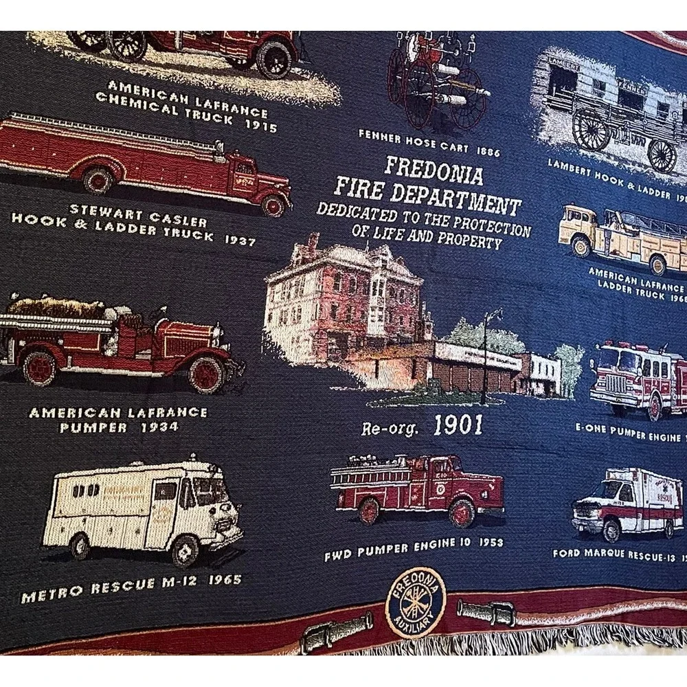 Mill Street Design Tapestry Throw Blanket Fredonia NY Fire‎ Department 67